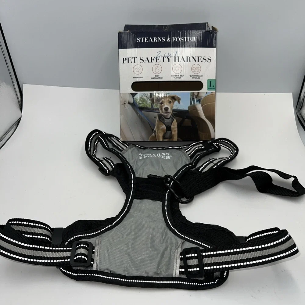 STEARNS &‎ FOSTER 2 In 1 PET SAFETY HARNESS NEW SZ LARGE (56-85 Lbs)
